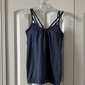 Athleta Slate Blue Strappy Tank Top - Women Active Wear